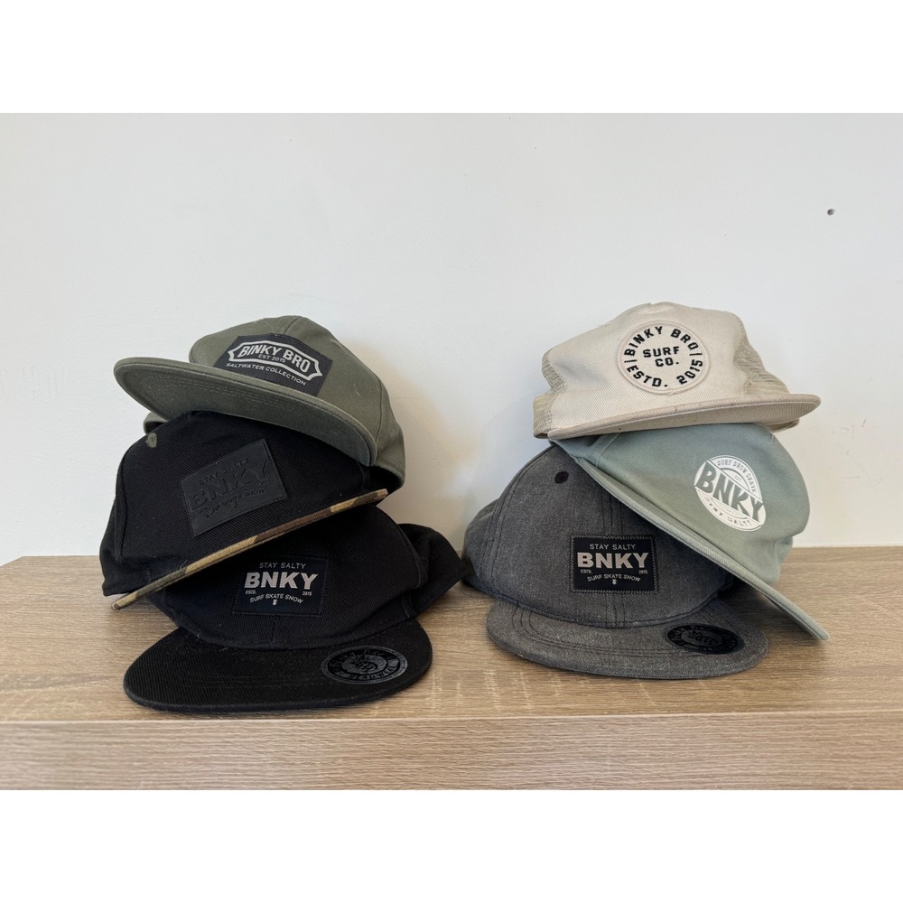 Binky Bro Toddler Snapback Hat Lot of 6 Surf Skate BNKY Black Green Grey Tan